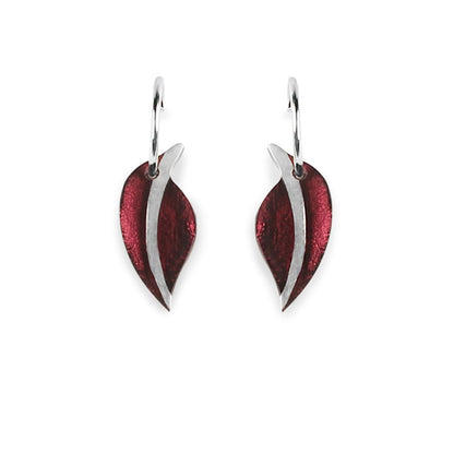Plum Leaf Creole Earrings | The Jewellery Stop