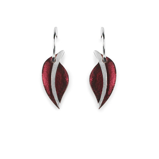 Plum Leaf Creole Earrings | The Jewellery Stop