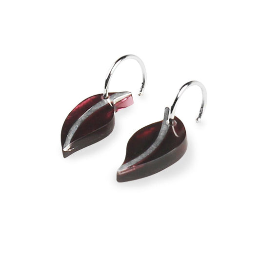 Plum Leaf Creole Earrings | The Jewellery Stop