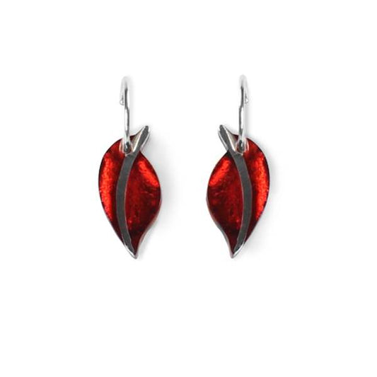 Red Leaf Creole Earrings | The Jewellery Stop