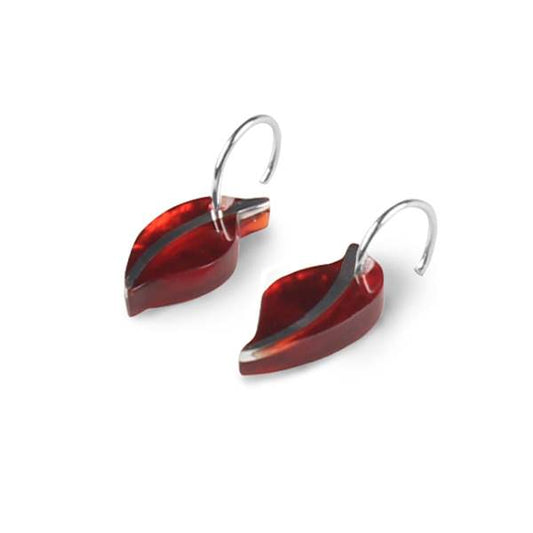 Red Leaf Creole Earrings | The Jewellery Stop