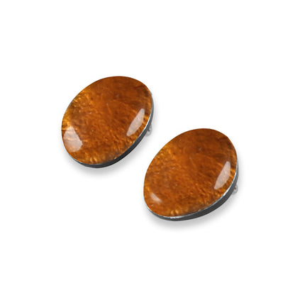 Mustard Pebble Clip Earrings