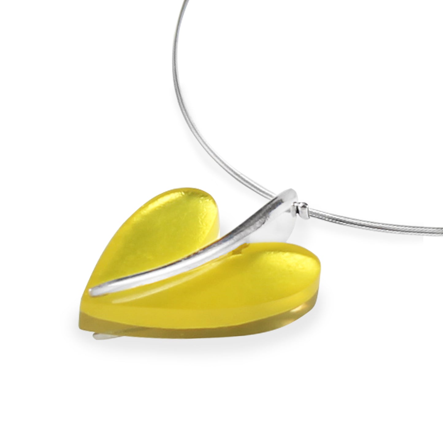 Lemon Lollipop Heart Double Sided Pendant