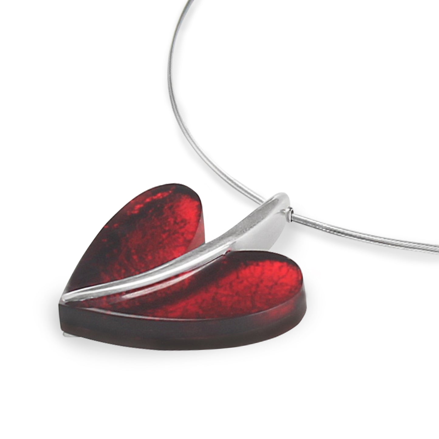 Scarlet Lollipop Heart Double Sided Pendant