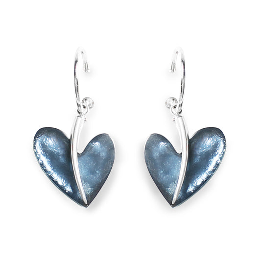 Blue Lollipop Heart Double Sided Creole Earrings | The Jewellery Stop
