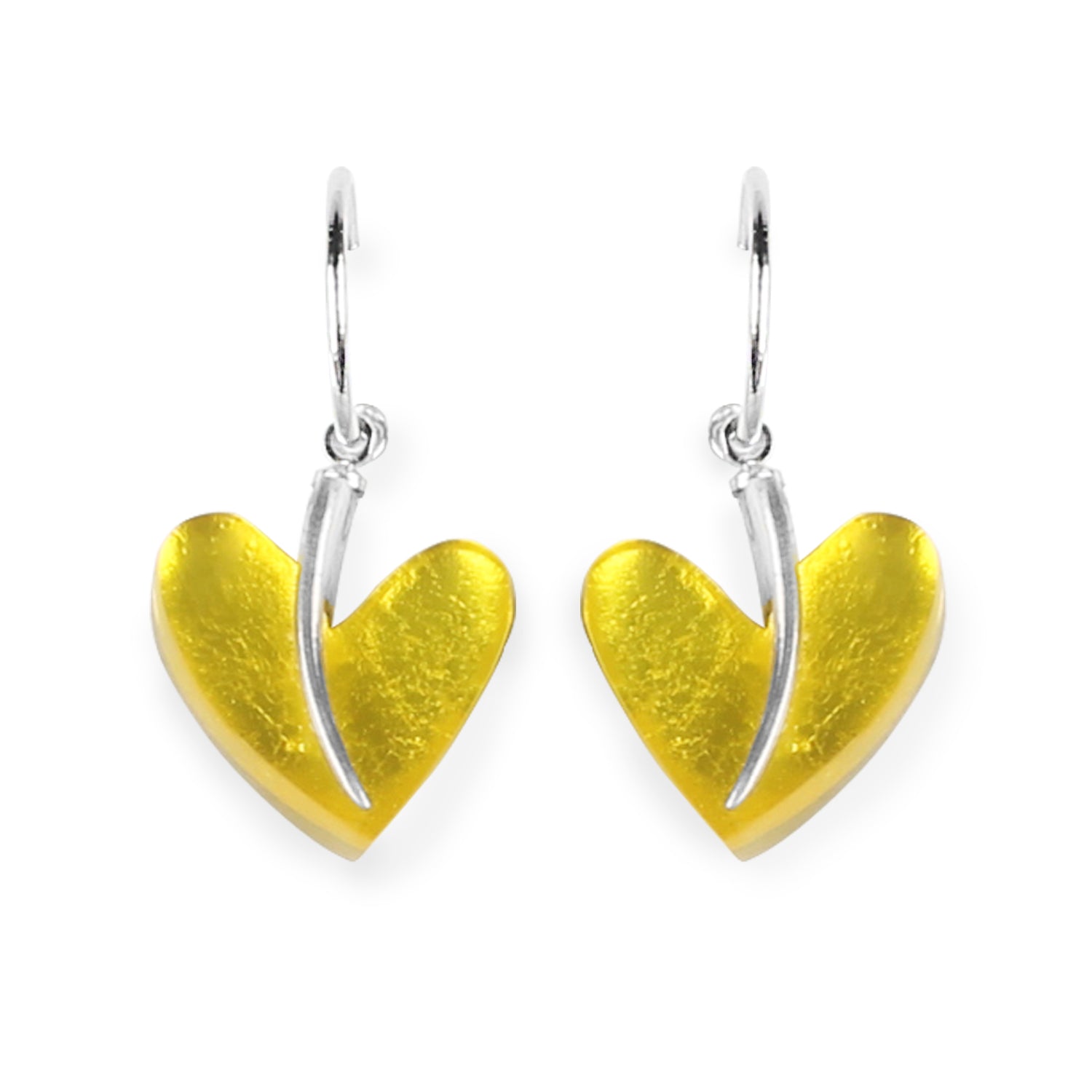 Lemon Lollipop Heart Double Sided Creole Earrings