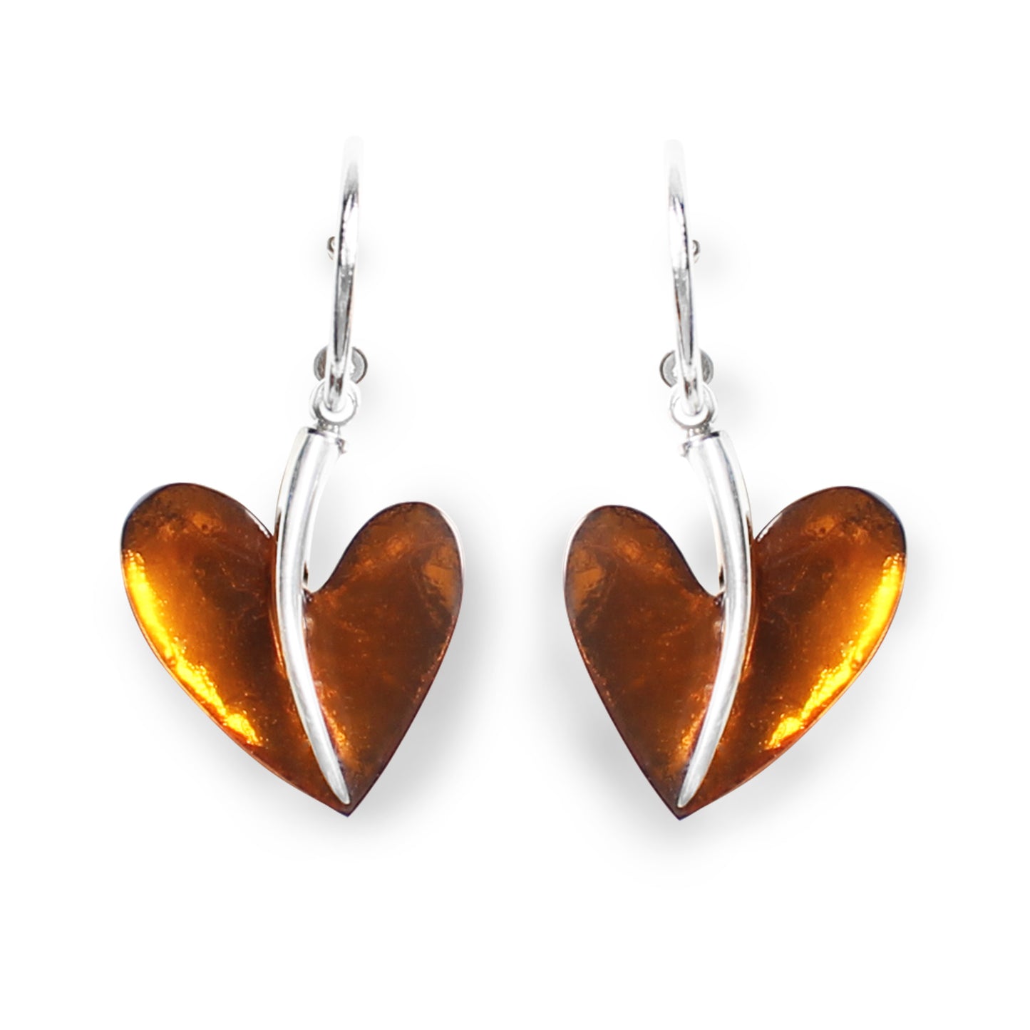 Mustard Lollipop Heart Double Sided Creole Earrings | The Jewellery Stop