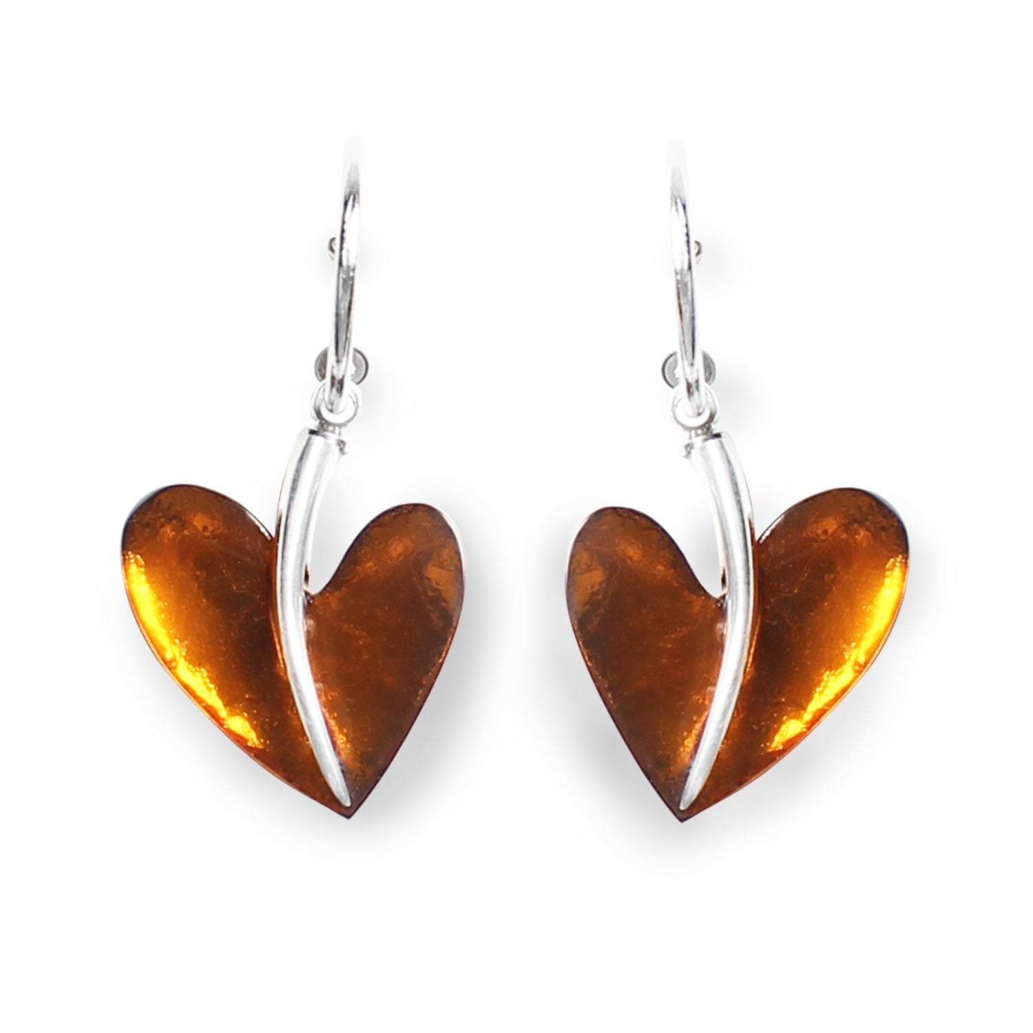 Mustard Lollipop Heart Double Sided Creole Earrings | The Jewellery Stop