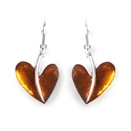 Mustard Lollipop Heart Double Sided Creole Earrings | The Jewellery Stop