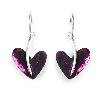 Peacock Lollipop Heart Double Sided Creole Earrings | The Jewellery Stop