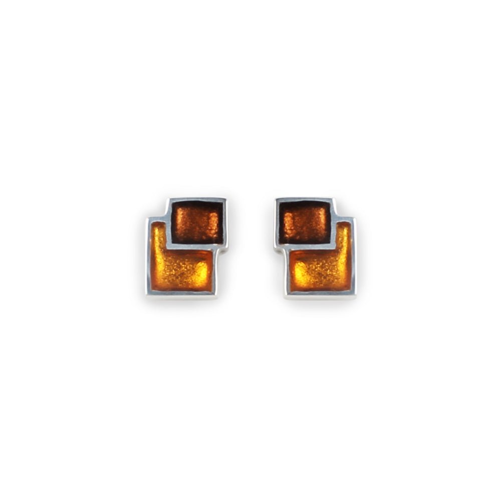 Mustard Collage Double Stud Earrings | The Jewellery Stop