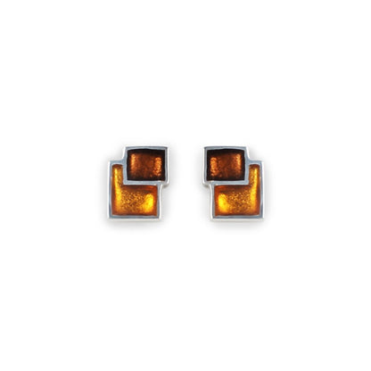 Mustard Collage Double Stud Earrings | The Jewellery Stop