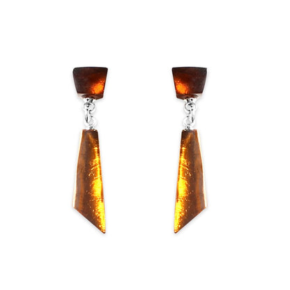 Mustard Icicle Double Drop Stud Earrings | The Jewellery Stop