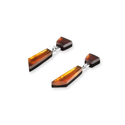 Mustard Icicle Double Drop Stud Earrings | The Jewellery Stop