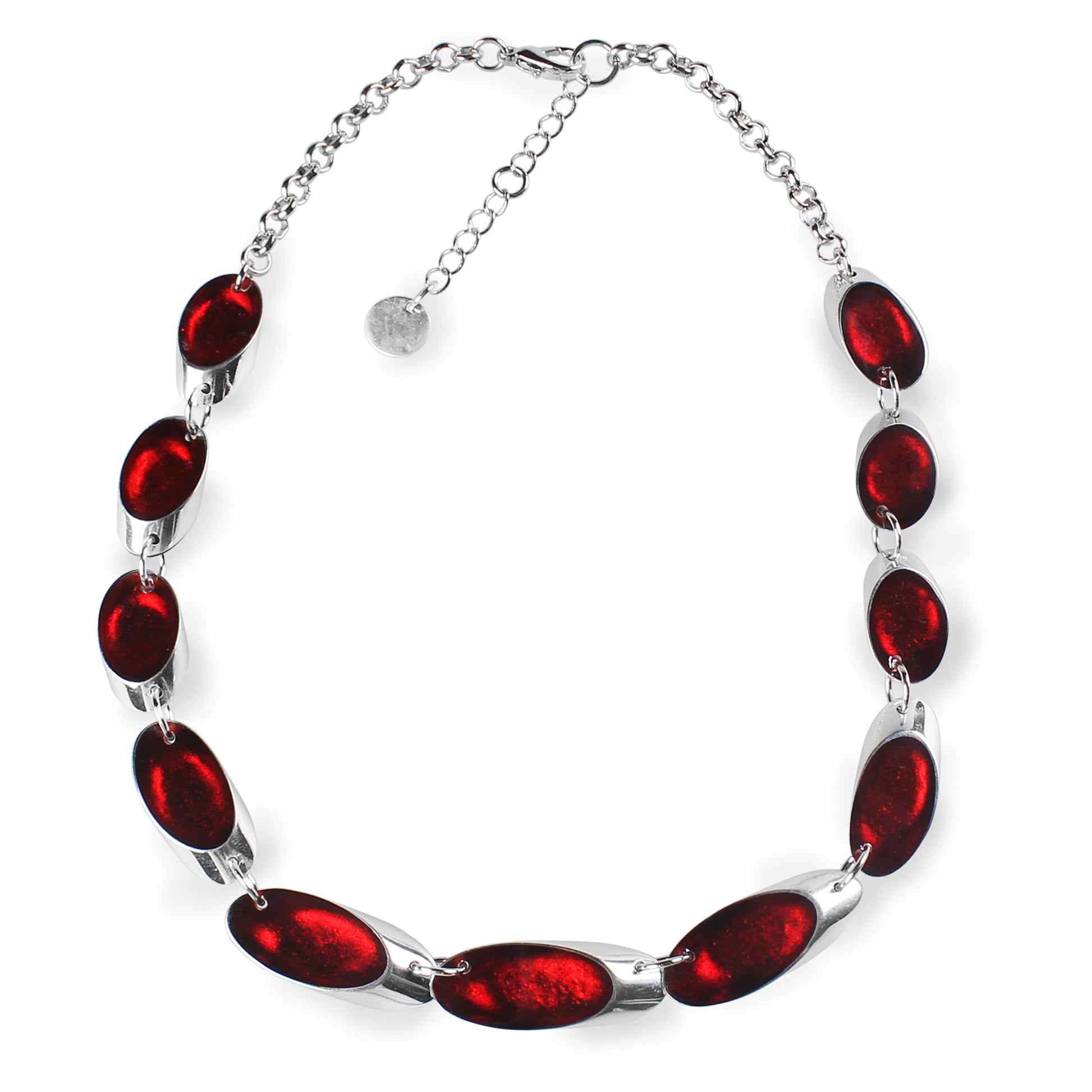Red Oval Slice Necklace