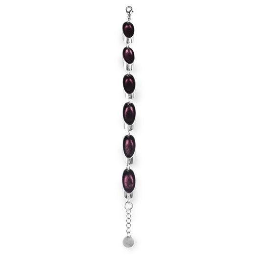 Aubergine Oval Slice Bracelet | The Jewellery Stop