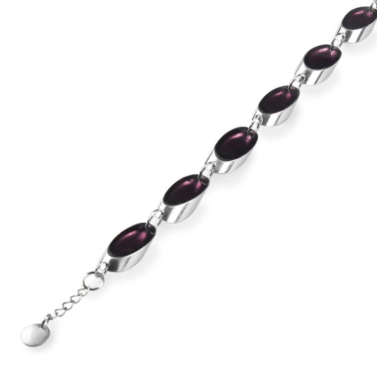 Aubergine Oval Slice Bracelet | The Jewellery Stop