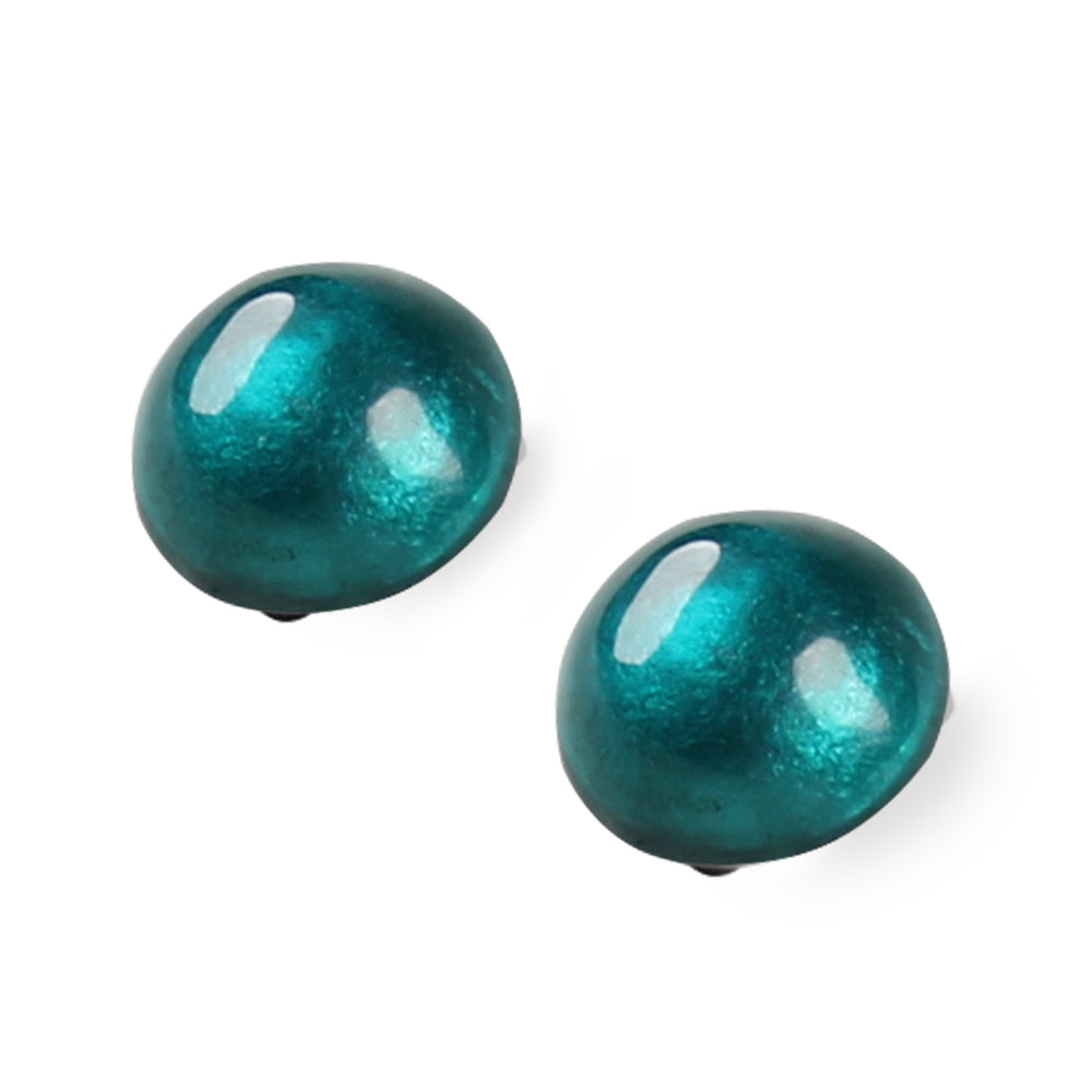 Jade Cabouchon Clip Earrings