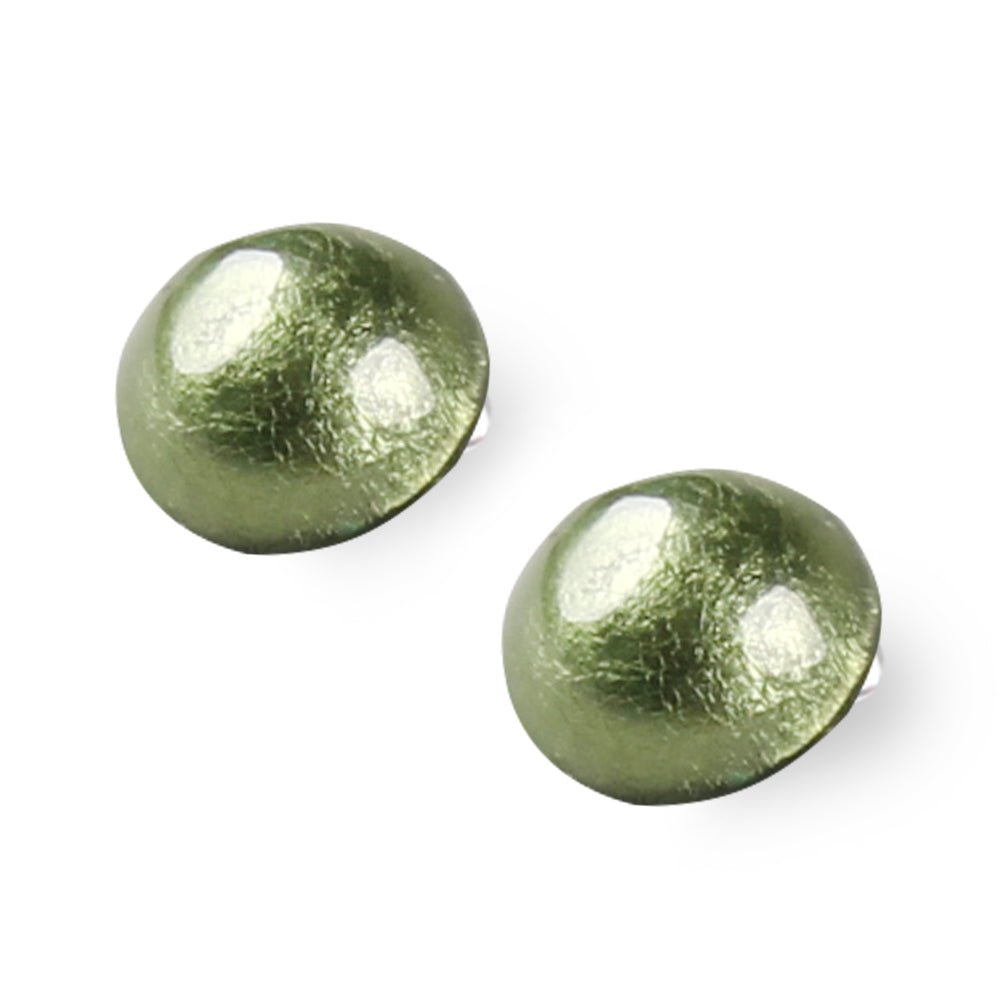 Moss Cabouchon Clip Earrings | The Jewellery Stop