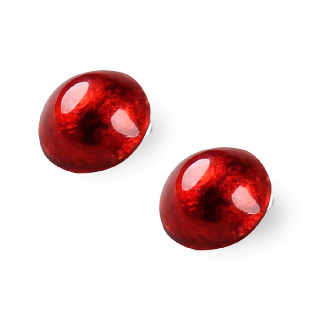 Red Cabouchon Clip Earrings | The Jewellery Stop