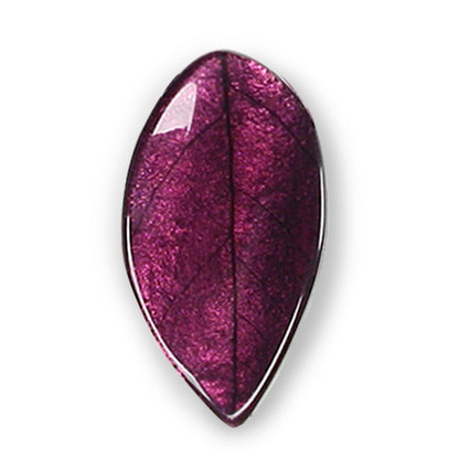 Plum Curved Leaf Brooch | The Jewellery Stop