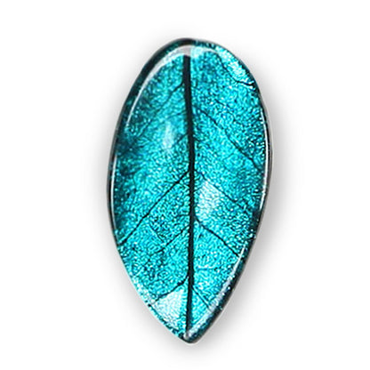 Teal Curved Leaf Brooch | The Jewellery Stop
