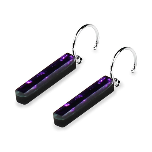 Peacock Square Sticks Creole Earrings | The Jewellery Stop