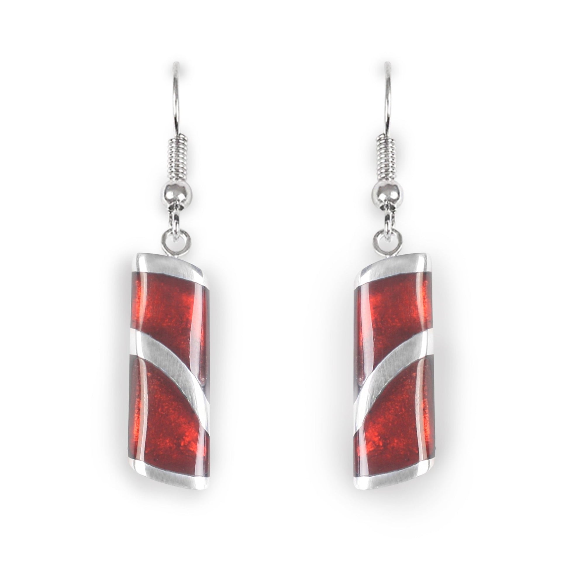 Red Lava Fish Hook Earrings | The Jewellery Stop