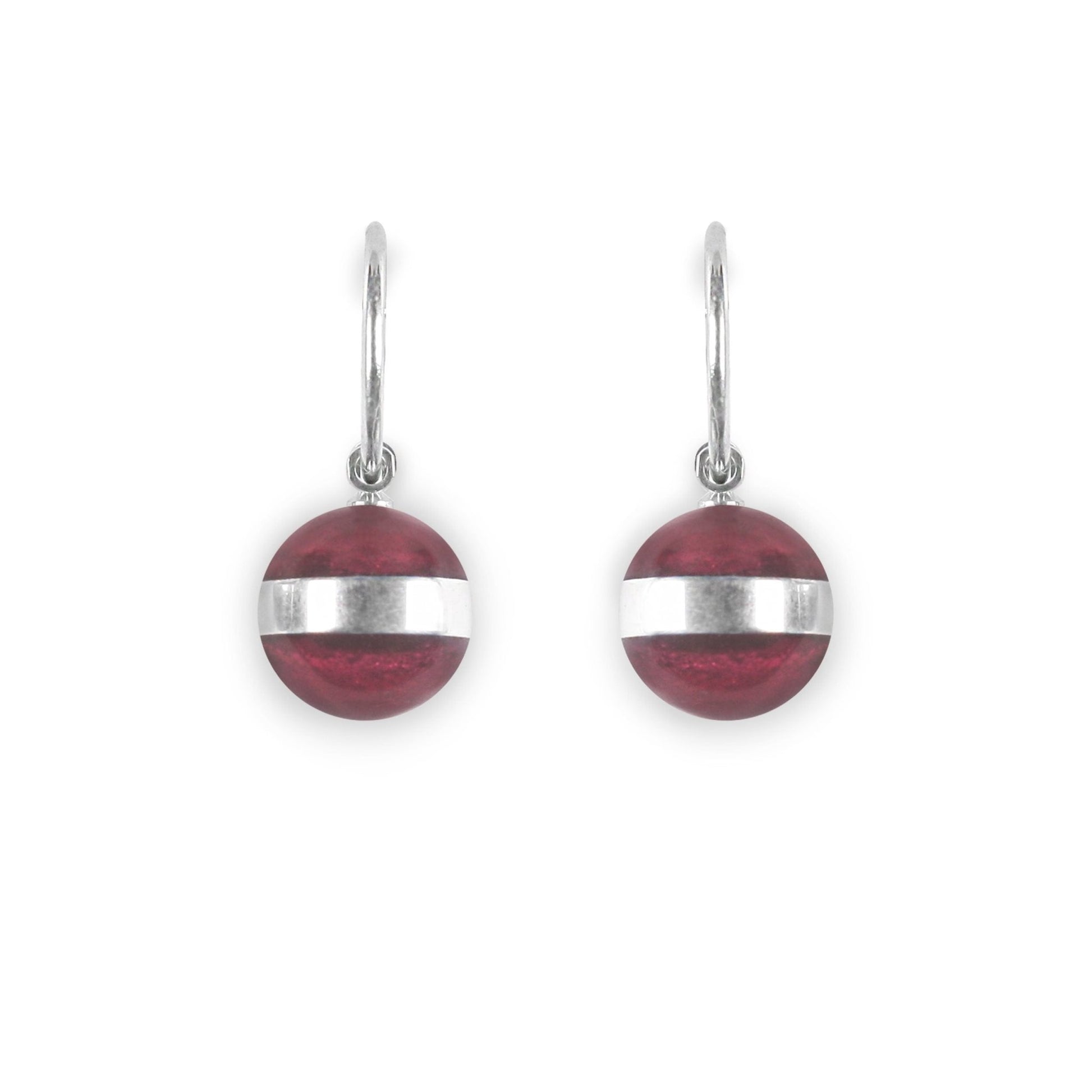 Pink Aluminium Ball Creole Earrings | The Jewellery Stop