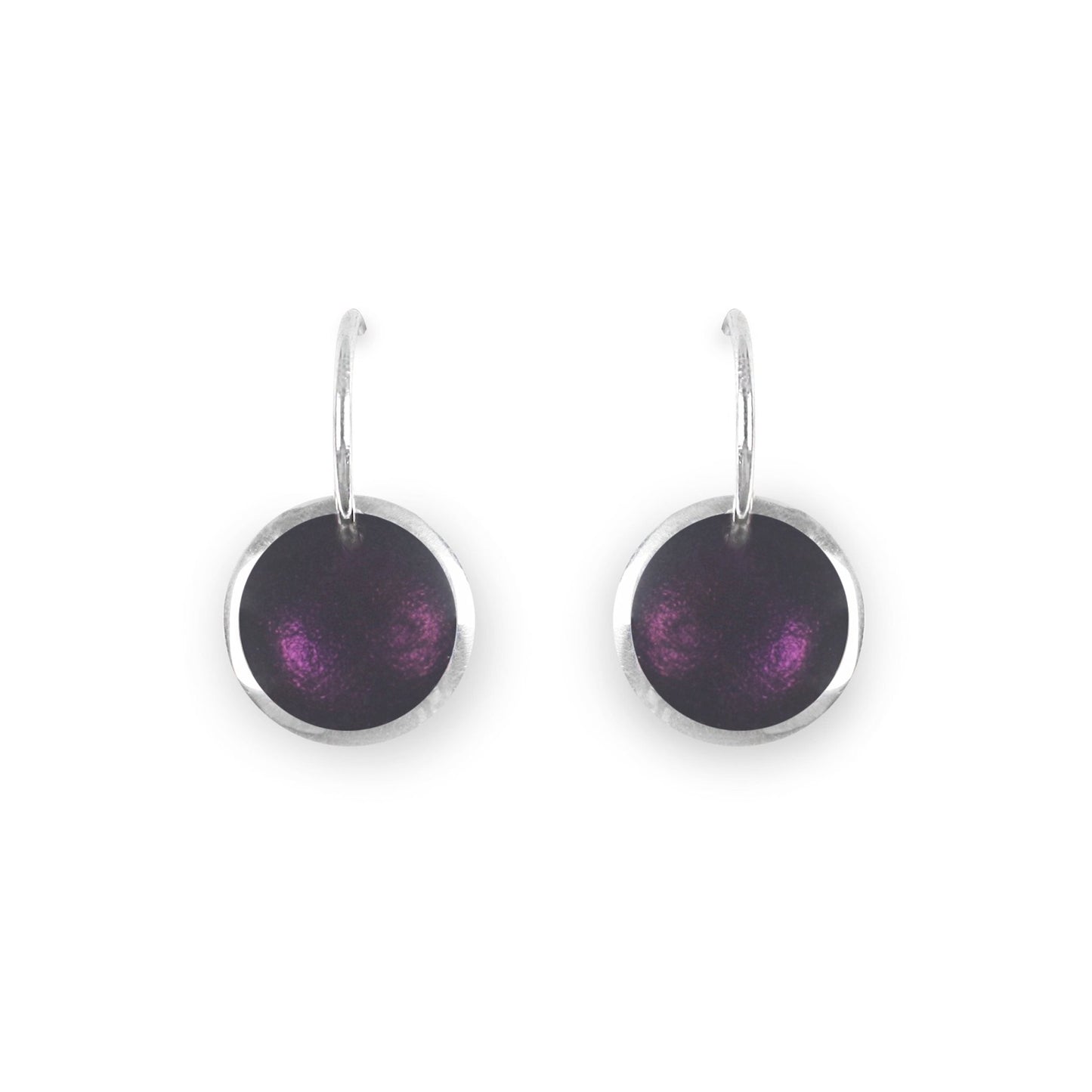 Purple Aluminium Pebble Creole Earrings | The Jewellery Stop