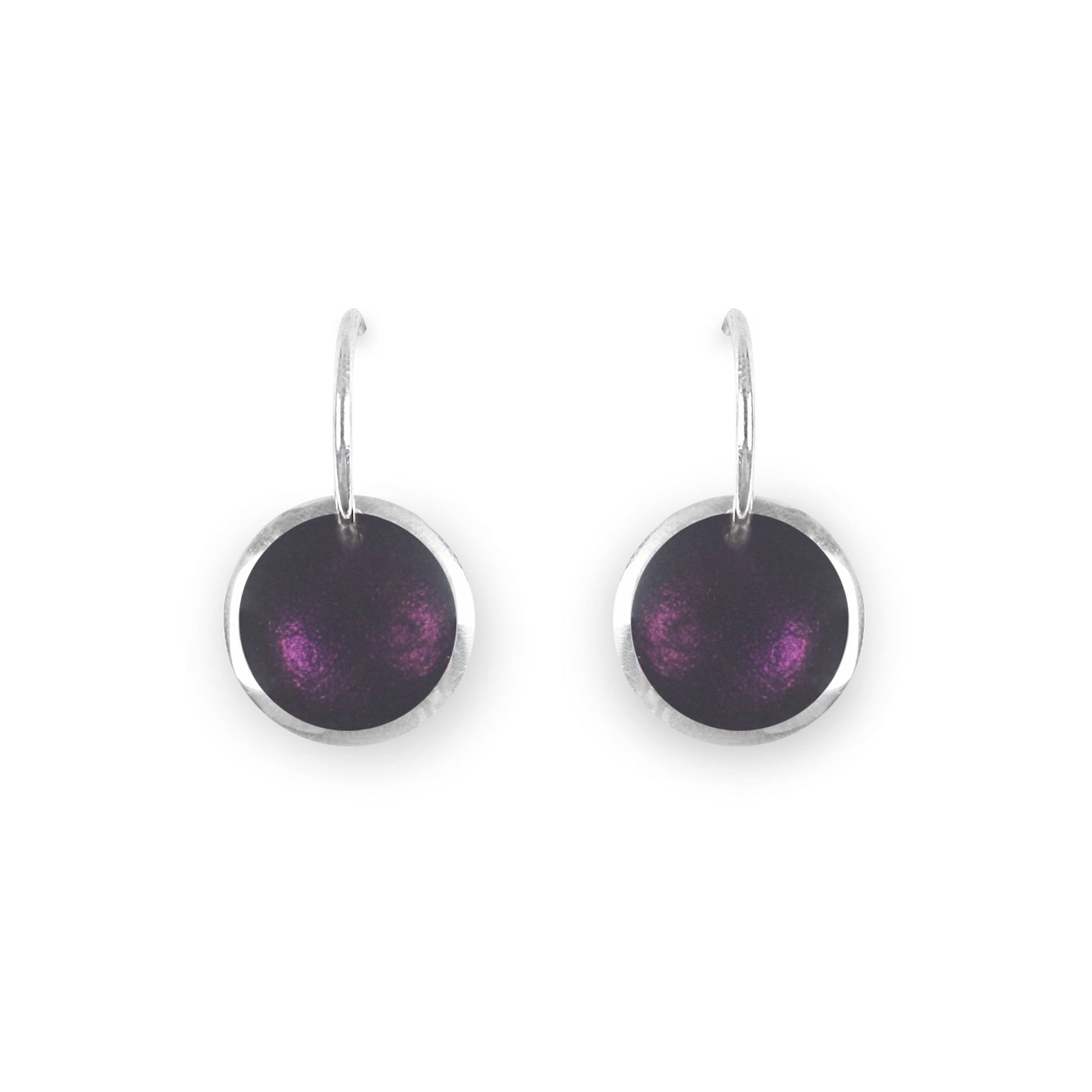 Purple Aluminium Pebble Creole Earrings | The Jewellery Stop