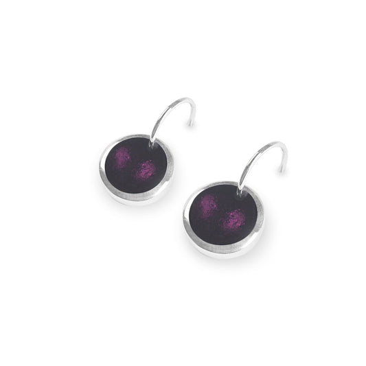 Purple Aluminium Pebble Creole Earrings | The Jewellery Stop
