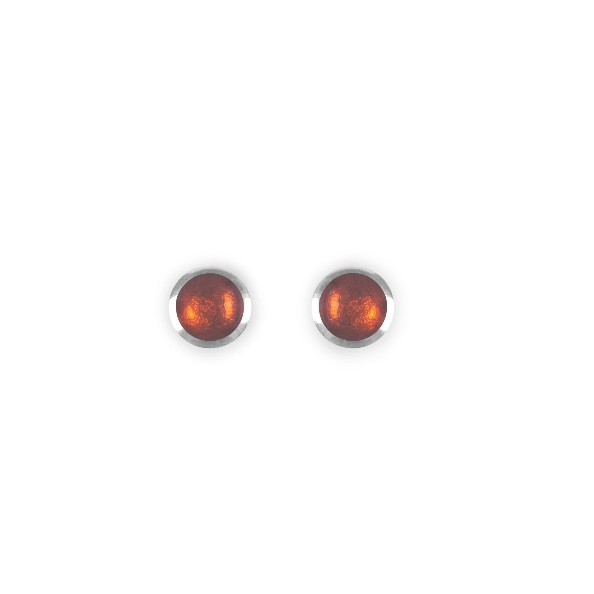 Pumpkin Aluminium Pebble Stud Earrings | The Jewellery Stop