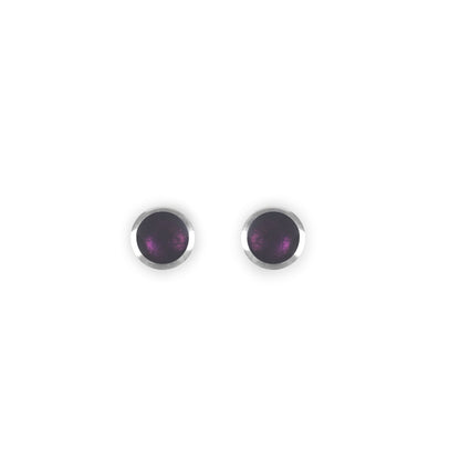 Purple Aluminium Pebble Stud Earrings | The Jewellery Stop